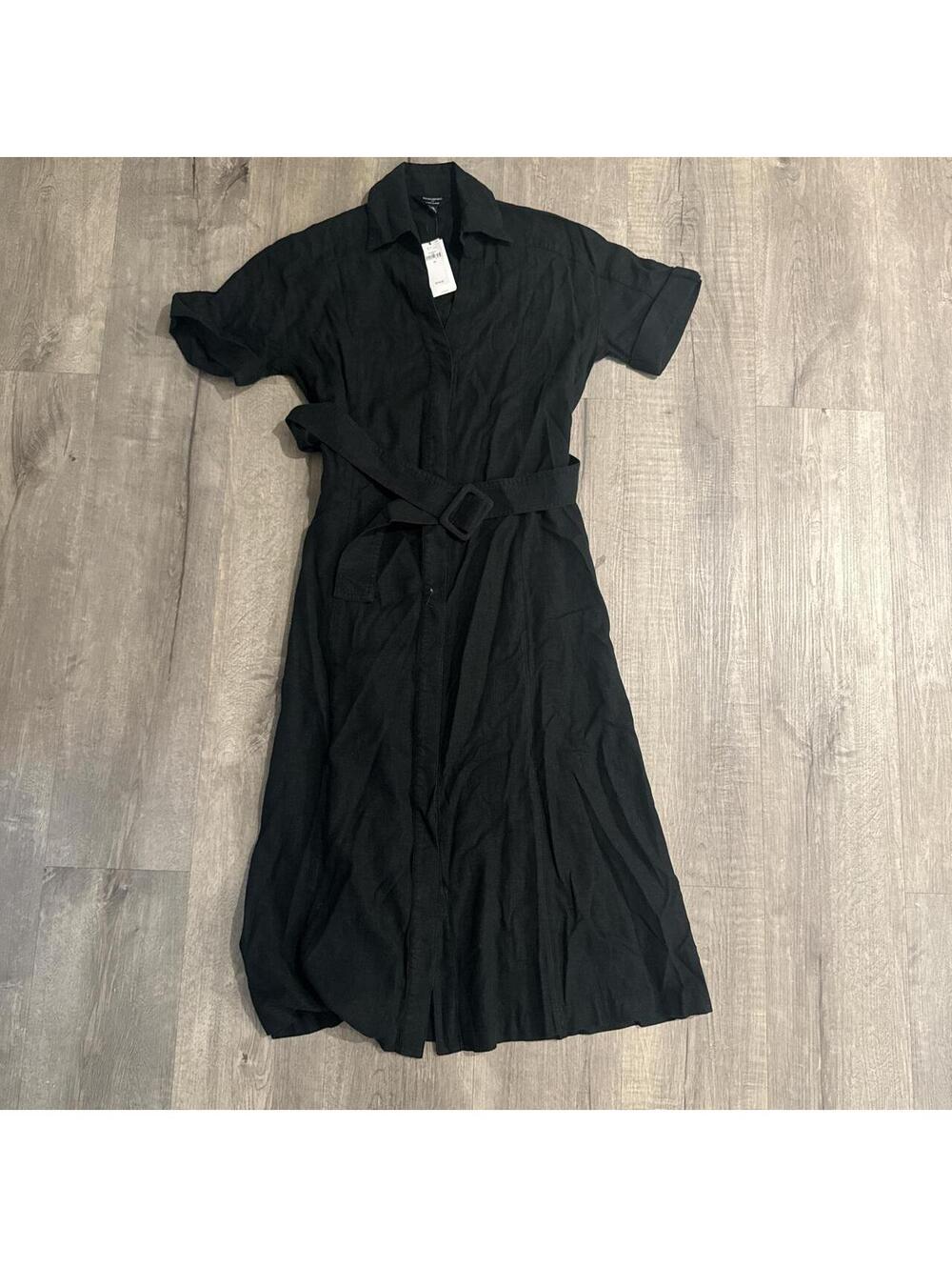 Black midi dress with belt #mididress